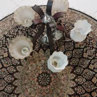 لوستر ۵ شاخه چوبی صحیح وسالم درحدنو|لوستر و چراغ آویز|تهران, جمالزاده|دیوار