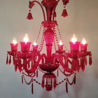 لوستر باکارات ۶ شاخه قرمز|لوستر و چراغ آویز|تهران, بهارستان|دیوار