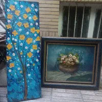 تعدادی بشقاب چینی آبچکان و تابلو