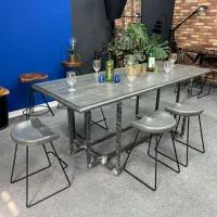 میز نهار خوری چوب و فلز