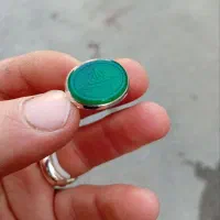 انگشتر نقره حسبی الله عقیق سبز