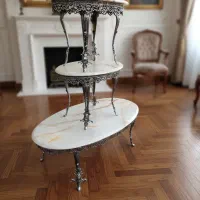 ۳ عدد میز جلومبلی تمام برنز ریخته با سنگ حد صفر|مبلمان خانگی و میز عسلی|تبریز, |دیوار