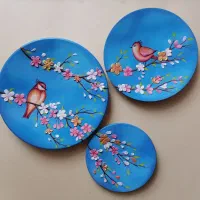 بشقاب دیوار کوب سفالی|تابلو، نقاشی، عکس|کرمان, |دیوار