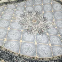 فرش گرد طرح ابریشم