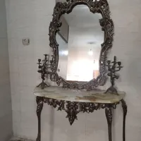 آینه شمعدان قدیمی برنز