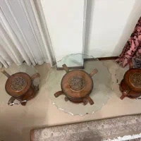 میز جلو مبلی همرا دوتا عسلی