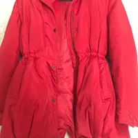 کاپشن قرمز رنگ پرقو کار خارجی قیمت فقط ۲میلیون