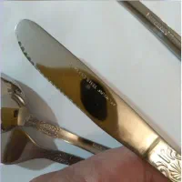 کارد و چنگال میوه‌خوری استیل استاینلس ژاپن طرح تاج|ظروف سرو و پذیرایی|بابل, |دیوار