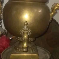 سماور ذغالی وتلفن ایستاده انتیک