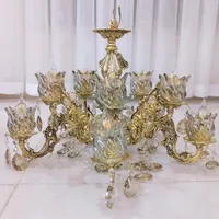 لوستر شیک ۵ شاخه دوبل یک جفت|لوستر و چراغ آویز|بیرجند, |دیوار