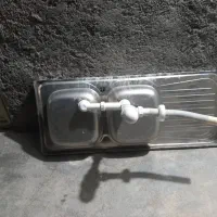 سینک ظرفشویی دوقلو همراه باشید سیفون