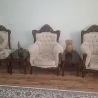 مبل استیل چوب گردو در حد نو|مبلمان خانگی و میز عسلی|تهران, شمس‌آباد|دیوار