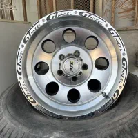 4 عدد رینگ GT آلومینیومی ۵ پیچ پهنا ۸ اینچ درحد نو