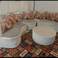 مبل مدرن ۵ نفره با نشینمن طوسی