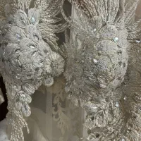 لباس عروس با تور سر سایز ۳۸تا۴۰