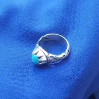 دو عدد انگشتر فیروزه وعقیق