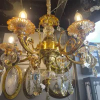 لوستر 6 شاخه رنگ طلایی