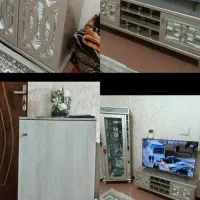 ست چوبی رنگ بژو‌جا کفشی جدا .. اینه دار