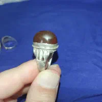 انگشتر نقره کهنه زیر خاکی عتیقه ـ ۳ عدد نگین
