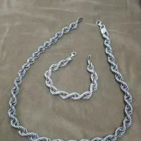 ست گردنبند و دستبند ایتالیایی نقره ۹۲۵ عیار