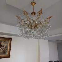 دو عد لوستر ۸ شاخه برنجی طلایی|لوستر و چراغ آویز|تهران, کوهک|دیوار