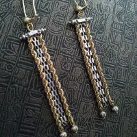 گوشواره طرح ایتالیایی دو رنگ