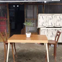 میز غذاخوری mdfپایه چوبی