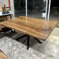 روستیک هشت نفره چوب چنار و رزین میز نهارخوری