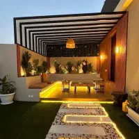 سقف سبک آلاچیق کلبه سوییسی چوبی پله نما روف گاردن