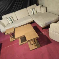 مبل ۷ نفره با میز عسلی تخت شو|مبلمان خانگی و میز عسلی|دهدشت, |دیوار