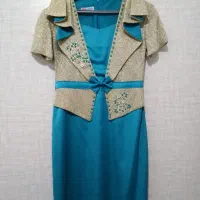 پیراهن مجلسی رنگ فیروزه ای