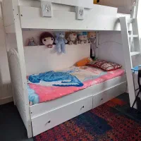 تخت دو طبقه سایز بزرگسال همراه تشک