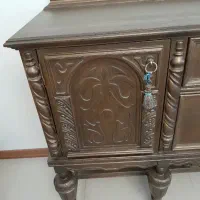 کنسول کف طرح فرانسه آنتیک + شمعدان قاب دکور پتینه|بوفه، ویترین، کنسول|لواسان, |دیوار