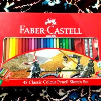 مداد رنگی فابر کاستل ۴۸ تایی جعبه فلزی