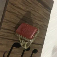 انگشتر نقره عتیقه سنگ یمن مهر با ذکر یافاطمه