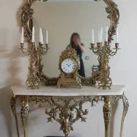 آینه شمعدون و کنسول برنزی