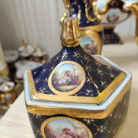 دکوری ظرف  سورمه ای سرمه ای طلاکوب تزیینی ویترینی|صنایع دستی و سایر لوازم تزئینی|تهران, آهنگ|دیوار