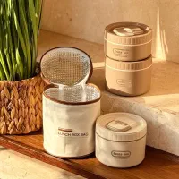 ظرف غذا داخل استیل کیف دار فلاسکی چاشت قاشق دار