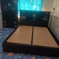 تخت خواب دونفره های گلاس با ست کمد لباس|تخت و سرویس خواب|فیروزآباد (فارس), |دیوار