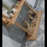 کنسول و گلدان چوبی