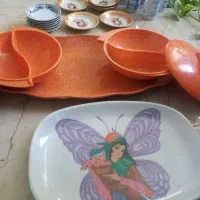 فنجان گل پنبه نو، نعلبکی نو، دیس، سه تیکه انتیک|ظروف سرو و پذیرایی|اردبیل, |دیوار