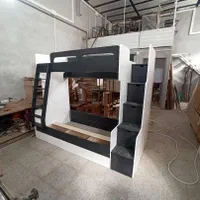 تخت خواب کم جا دو طبقه پله منبری قابل حمل|تخت و سرویس خواب|اراک, |دیوار