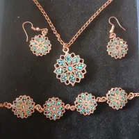 ست کامل زیورآلات فیروزه کوب مسی|بدلیجات|ارومیه, |دیوار