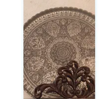 سینی مسی قدیمی|کلکسیون اشیاء عتیقه|اصفهان, کوجان|دیوار