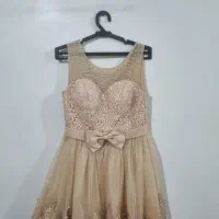 لباس مجلسی کرمی کوتاه