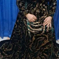 لباس محلی مخمل طلاکوب سبز یشمی|لباس|دهدشت, |دیوار