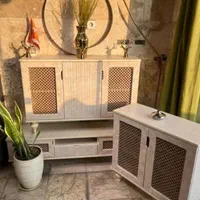 ست کامل آینه کنسول جاکفشی میزTv مدل حصیری|بوفه، ویترین، کنسول|تهران, شهرک ولیعصر جنوبی|دیوار