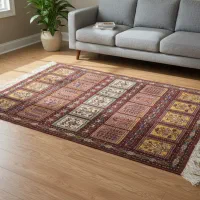 فرش دست بافت نخ ابریشم ترکمن