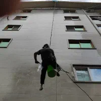 ابندی عایق کاری پیچ رولپلاک با راپل بندباز طناب|خدمات پیشه و مهارت|رشت, صفاری|دیوار