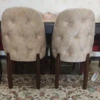 میزنهارخوری۶نفره چوبی باصندلی چستر پارچه مازراتی|میز و صندلی غذاخوری|تهران, نیروی هوایی (پیروزی)|دیوار